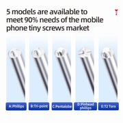 5 in 1 QianLi iWhale Special S2 Steel Magnetic Torque 3D Screwdriver, Model:A/B/C/D/E