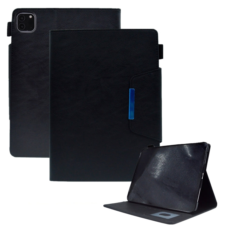 For iPad Pro 11 2024 Suede Cross Texture Magnetic Clasp Leather Smart Tablet Case(Black) - iPad Pro 11 2024 Cases by PMC TechLife | Online Shopping South Africa | PMC TechLife | Buy Now Pay Later Mobicred