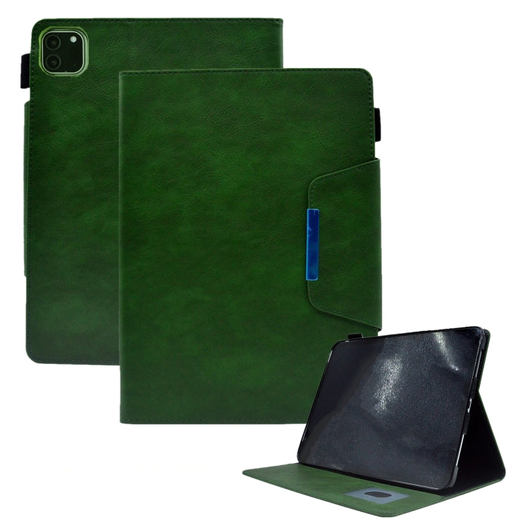 For iPad Pro 11 2024 Suede Cross Texture Magnetic Clasp Leather Smart Tablet Case(Green) - iPad Pro 11 2024 Cases by PMC TechLife | Online Shopping South Africa | PMC TechLife | Buy Now Pay Later Mobicred