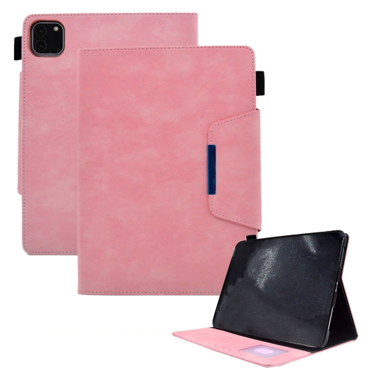 For iPad Pro 11 2024 Suede Cross Texture Magnetic Clasp Leather Smart Tablet Case(Pink) - iPad Pro 11 2024 Cases by PMC TechLife | Online Shopping South Africa | PMC TechLife | Buy Now Pay Later Mobicred