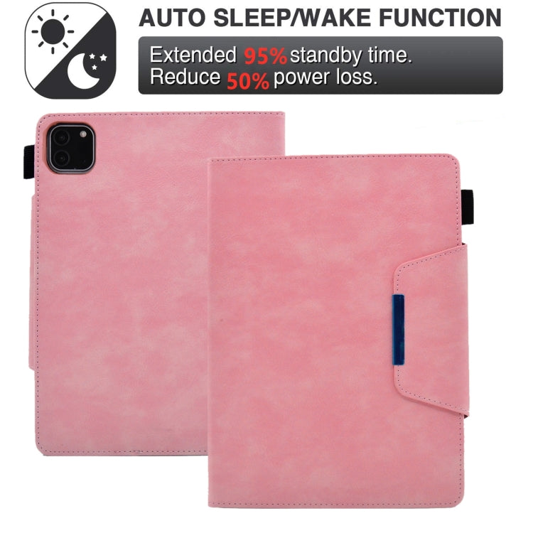 For iPad Pro 11 2024 Suede Cross Texture Magnetic Clasp Leather Smart Tablet Case(Pink) - iPad Pro 11 2024 Cases by PMC TechLife | Online Shopping South Africa | PMC TechLife | Buy Now Pay Later Mobicred