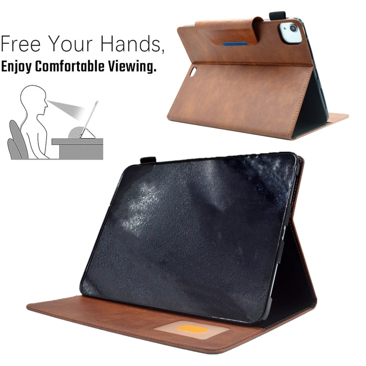 For iPad Pro 11 2024 Suede Cross Texture Magnetic Clasp Leather Smart Tablet Case(Brown) - iPad Pro 11 2024 Cases by PMC TechLife | Online Shopping South Africa | PMC TechLife | Buy Now Pay Later Mobicred