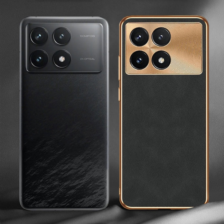 For Xiaomi Redmi K70 Electroplating Lambskin Leather Phone Case(Green) - Xiaomi Cases by PMC Jewellery | Online Shopping South Africa | PMC Jewellery | Buy Now Pay Later Mobicred