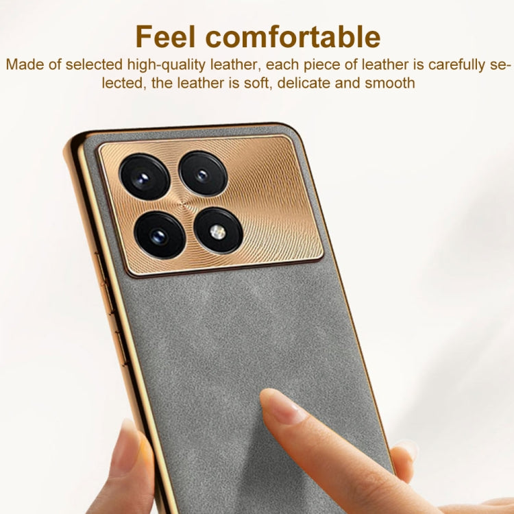 For Xiaomi Redmi K70 Pro Electroplating Lambskin Leather Phone Case(Black)