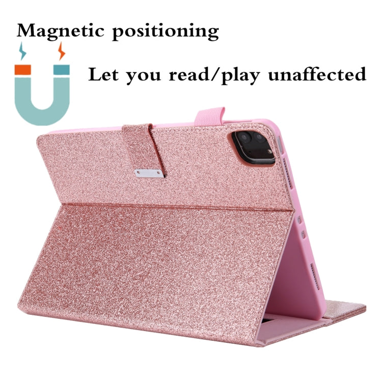 For iPad Pro 11 2024 Business Style Horizontal Flip Leather Smart Tablet Case with Holder(Rose Gold)