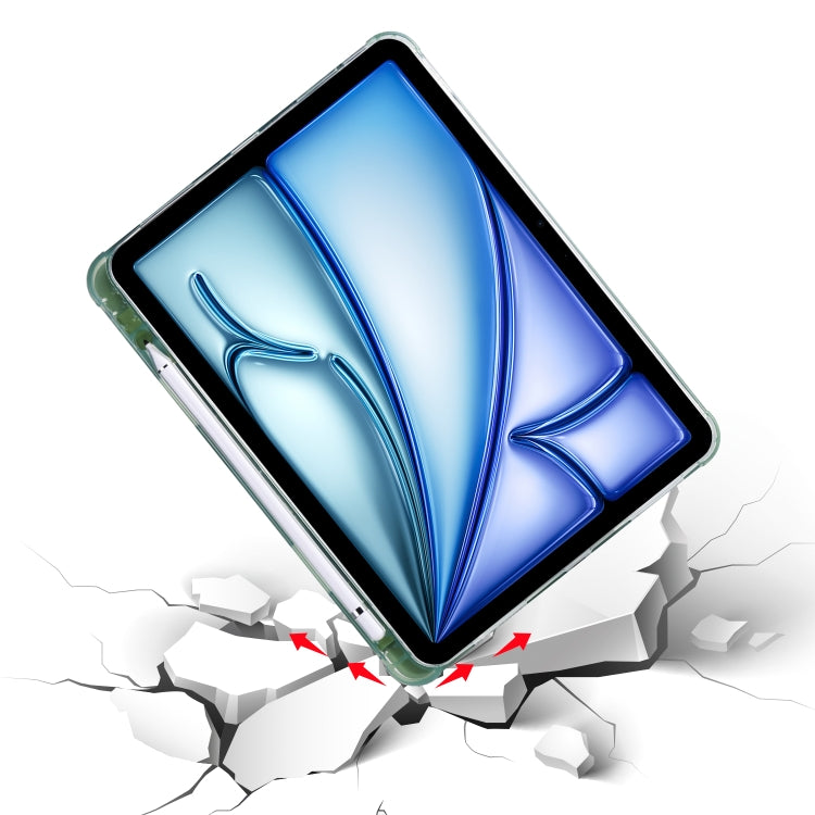 For iPad Air 11 2024 3-fold TPU Leather Smart Tablet Case with Pen Slot(Matcha Green) - iPad Air 11 2024 Cases by PMC TechLife | Online Shopping South Africa | PMC TechLife | Buy Now Pay Later Mobicred