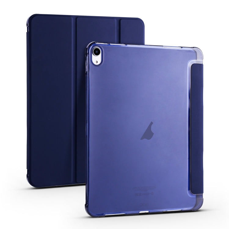 For iPad Air 11 2024 3-fold TPU Leather Smart Tablet Case with Pen Slot(Dark Blue) - iPad Air 11 2024 Cases by PMC TechLife | Online Shopping South Africa | PMC TechLife | Buy Now Pay Later Mobicred