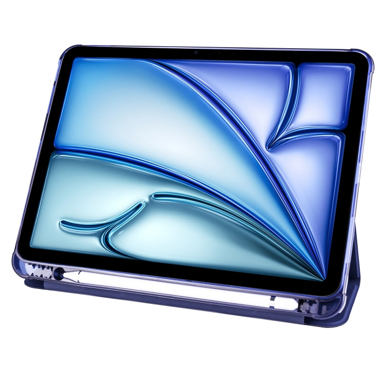 For iPad Air 11 2024 3-fold TPU Leather Smart Tablet Case with Pen Slot(Dark Blue) - iPad Air 11 2024 Cases by PMC TechLife | Online Shopping South Africa | PMC TechLife | Buy Now Pay Later Mobicred