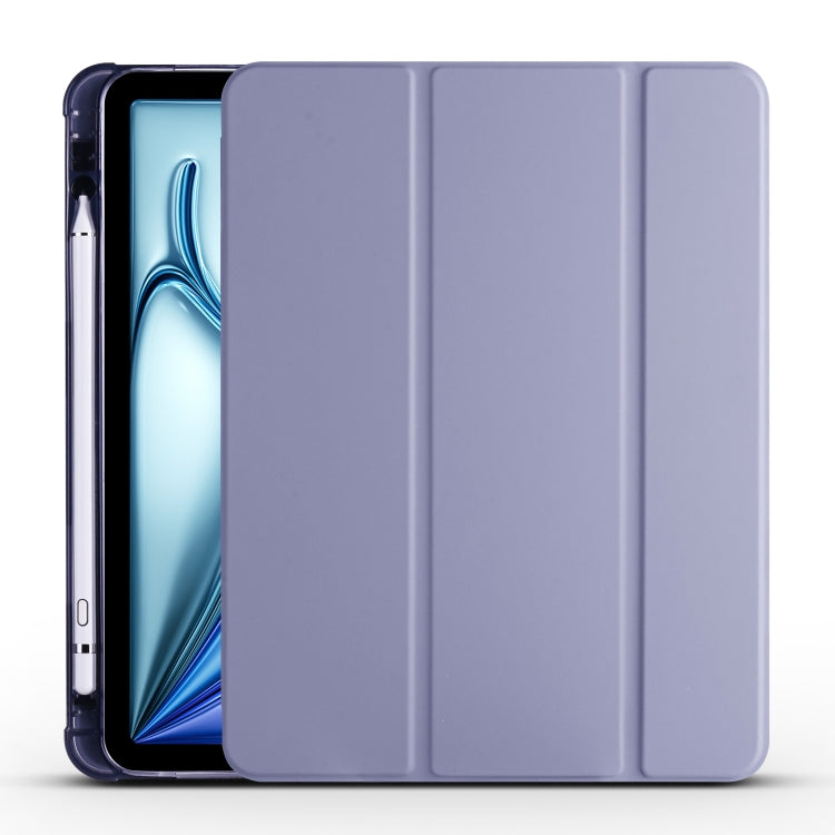 For iPad Air 11 2024 3-fold TPU Leather Smart Tablet Case with Pen Slot(Lavender Purple) - iPad Air 11 2024 Cases by PMC TechLife | Online Shopping South Africa | PMC TechLife | Buy Now Pay Later Mobicred