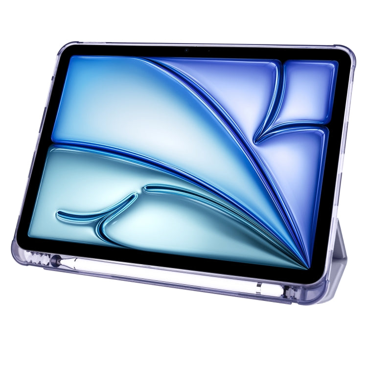 For iPad Air 11 2024 3-fold TPU Leather Smart Tablet Case with Pen Slot(Lavender Purple) - iPad Air 11 2024 Cases by PMC TechLife | Online Shopping South Africa | PMC TechLife | Buy Now Pay Later Mobicred