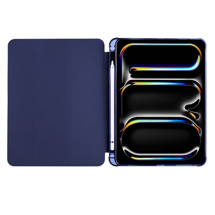For iPad Pro 11 2024 3-fold TPU Leather Smart Tablet Case with Pen Slot(Dark Blue) - iPad Pro 11 2024 Cases by PMC TechLife | Online Shopping South Africa | PMC TechLife | Buy Now Pay Later Mobicred