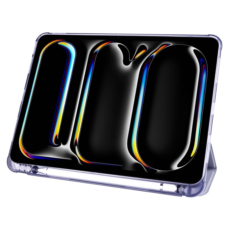 For iPad Pro 13 2024 3-fold TPU Leather Smart Tablet Case with Pen Slot(Lavender Purple) - iPad Pro 13 2024 Cases by PMC TechLife | Online Shopping South Africa | PMC TechLife | Buy Now Pay Later Mobicred