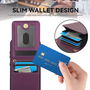 For Samsung Galaxy S24 5G YM015 Crossbody Rhombic Card Bag RFID Phone Case(Dark Purple)