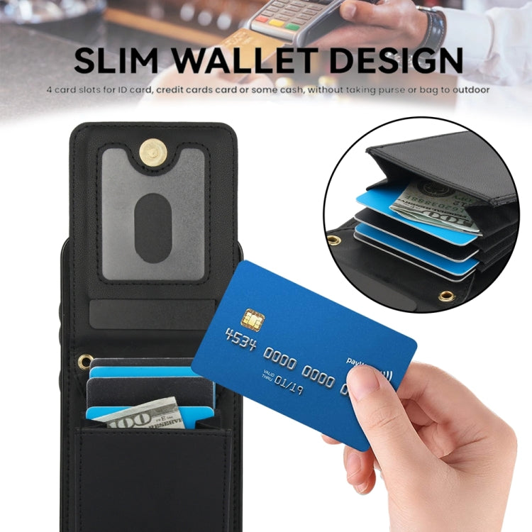 For Samsung Galaxy S24+ 5G YM015 Crossbody Rhombic Card Bag RFID Phone Case(Black) - Galaxy S24+ 5G Cases by PMC Jewellery | Online Shopping South Africa | PMC Jewellery | Buy Now Pay Later Mobicred
