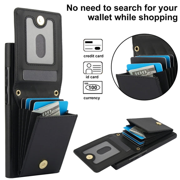 For Samsung Galaxy S24 Ultra 5G YM015 Crossbody Rhombic Card Bag RFID Phone Case(Black)