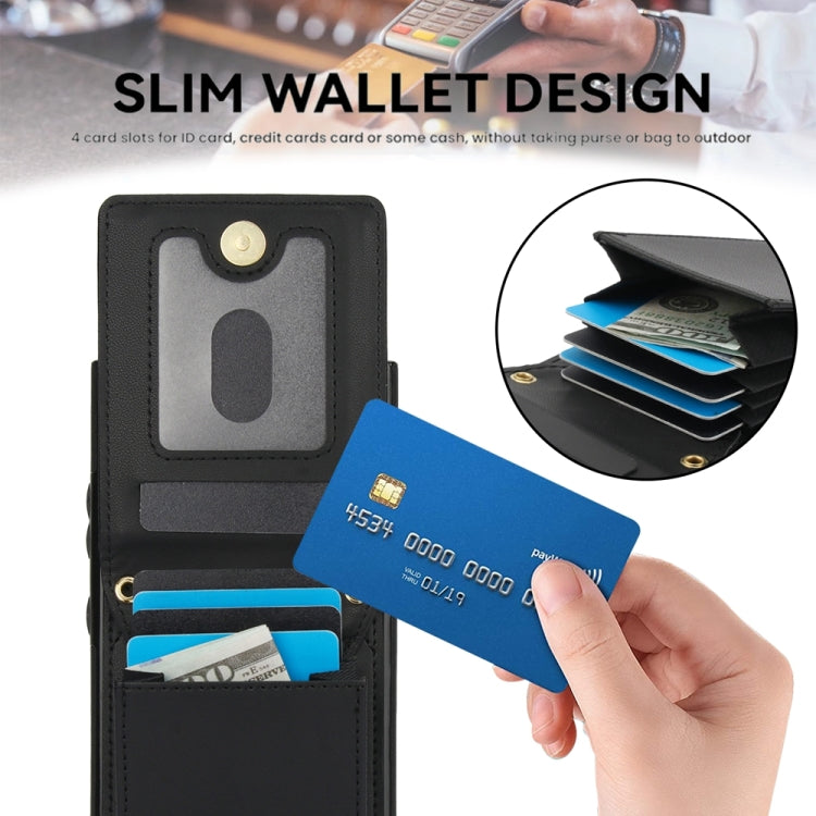 For Samsung Galaxy S24 Ultra 5G YM015 Crossbody Rhombic Card Bag RFID Phone Case(Black)