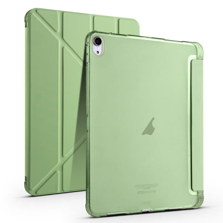 For iPad Air 11 2024 Multi-folding TPU Leather Smart Tablet Case with Pen Slot(Matcha Green) - iPad Air 11 2024 Cases by PMC TechLife | Online Shopping South Africa | PMC TechLife | Buy Now Pay Later Mobicred