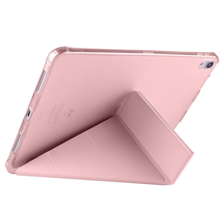 For iPad Air 11 2024 Multi-folding TPU Leather Smart Tablet Case with Pen Slot(Pink) - iPad Air 11 2024 Cases by PMC TechLife | Online Shopping South Africa | PMC TechLife | Buy Now Pay Later Mobicred