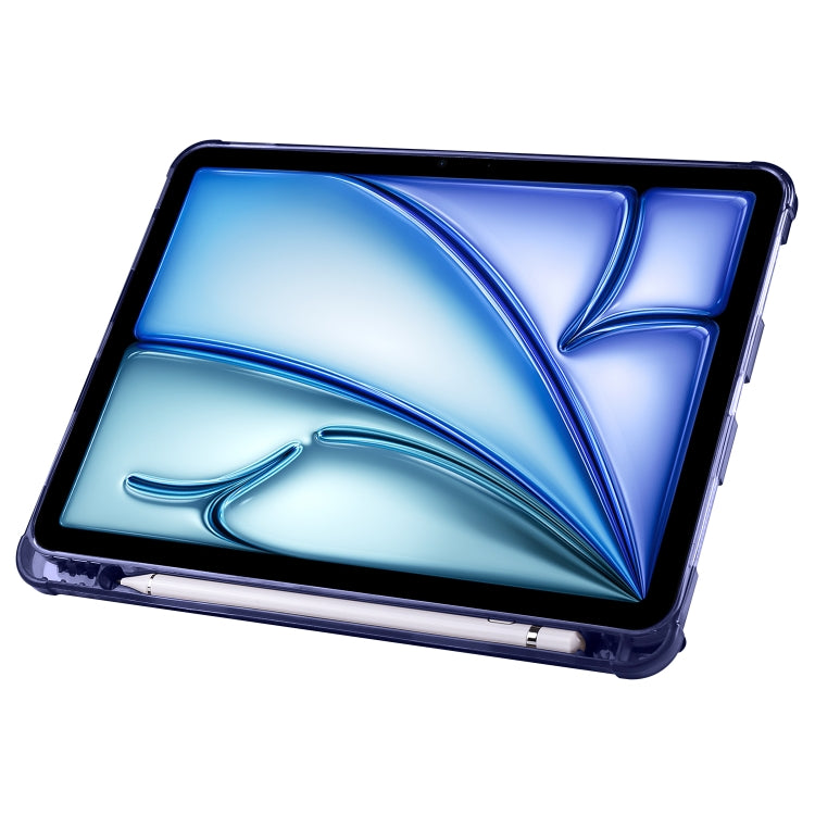For iPad Air 11 2024 Multi-folding TPU Leather Smart Tablet Case with Pen Slot(Dark Blue) - iPad Air 11 2024 Cases by PMC TechLife | Online Shopping South Africa | PMC TechLife | Buy Now Pay Later Mobicred