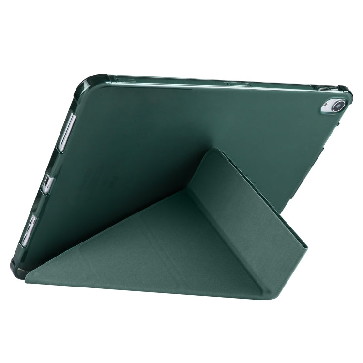For iPad Air 11 2025 / 2024 Multi-folding TPU Leather Smart Tablet Case with Pen Slot(Pine Green) - iPad Air 11 2025 / 2024 Cases by PMC TechLife | Online Shopping South Africa | PMC TechLife | Buy Now Pay Later Mobicred
