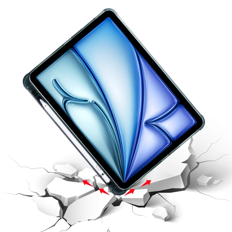 For iPad Air 11 2025 / 2024 Multi-folding TPU Leather Smart Tablet Case with Pen Slot(Pine Green) - iPad Air 11 2025 / 2024 Cases by PMC TechLife | Online Shopping South Africa | PMC TechLife | Buy Now Pay Later Mobicred