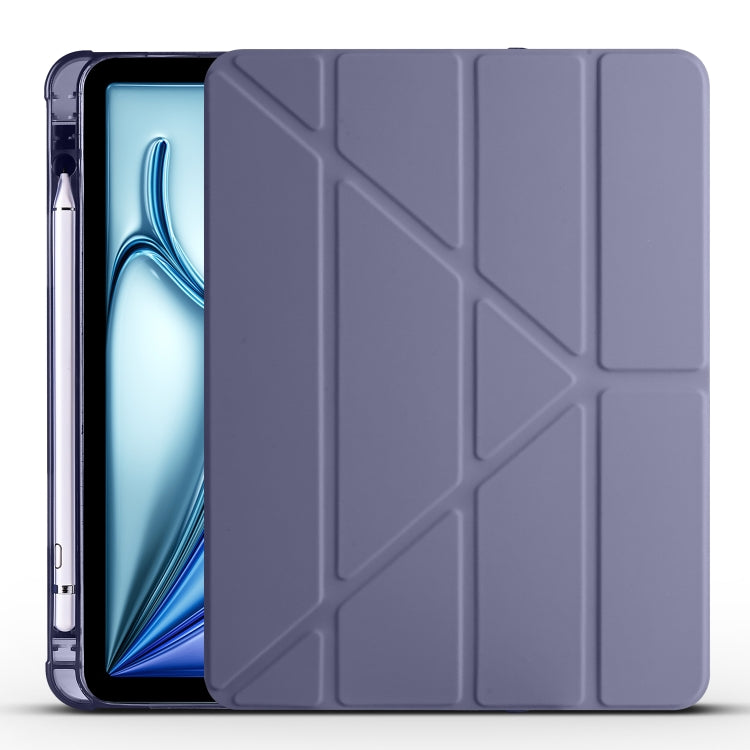 For iPad Air 11 2025 / 2024 Multi-folding TPU Leather Smart Tablet Case with Pen Slot(Lavender Purple) - iPad Air 11 2025 / 2024 Cases by PMC TechLife | Online Shopping South Africa | PMC TechLife | Buy Now Pay Later Mobicred
