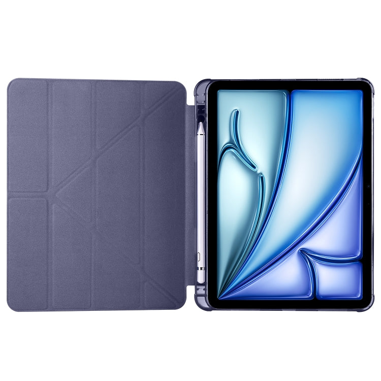 For iPad Air 11 2025 / 2024 Multi-folding TPU Leather Smart Tablet Case with Pen Slot(Lavender Purple) - iPad Air 11 2025 / 2024 Cases by PMC TechLife | Online Shopping South Africa | PMC TechLife | Buy Now Pay Later Mobicred