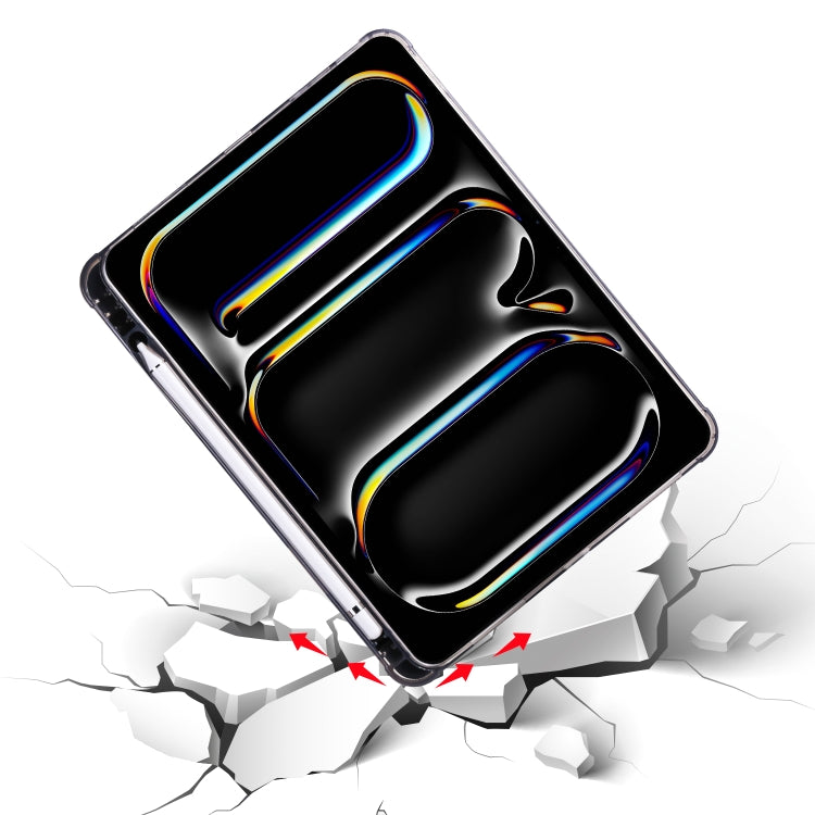 For iPad Pro 11 2024 Multi-folding TPU Leather Smart Tablet Case with Pen Slot(Black) - iPad Pro 11 2024 Cases by PMC TechLife | Online Shopping South Africa | PMC TechLife | Buy Now Pay Later Mobicred