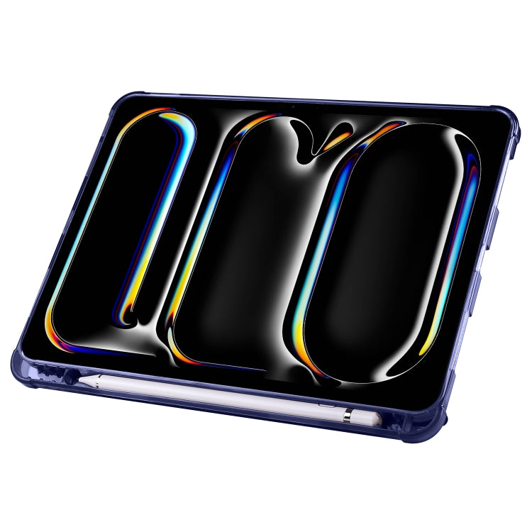 For iPad Pro 11 2024 Multi-folding TPU Leather Smart Tablet Case with Pen Slot(Dark Blue) - iPad Pro 11 2024 Cases by PMC TechLife | Online Shopping South Africa | PMC TechLife | Buy Now Pay Later Mobicred
