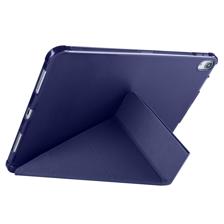 For iPad Pro 11 2024 Multi-folding TPU Leather Smart Tablet Case with Pen Slot(Dark Blue) - iPad Pro 11 2024 Cases by PMC TechLife | Online Shopping South Africa | PMC TechLife | Buy Now Pay Later Mobicred