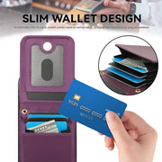 For iPhone 16 Pro YM015 Crossbody Rhombic Card Bag RFID Phone Case(Dark Purple)