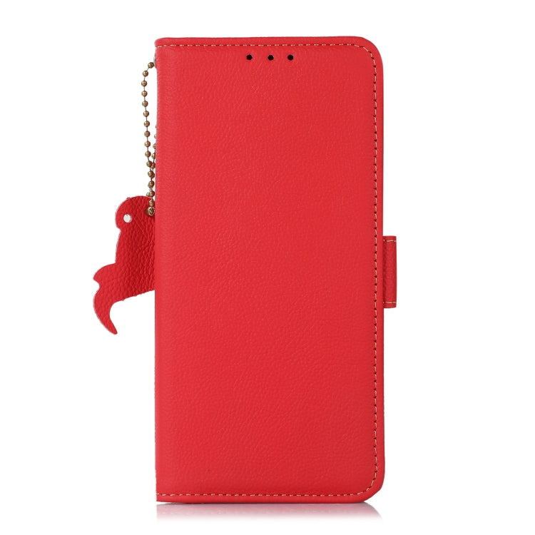 For iPhone 16 Side-Magnetic TJ Genuine Leather RFID Phone Case(Red) - iPhone 16 Cases by PMC TechLife | Online Shopping South Africa | PMC TechLife | Buy Now Pay Later Mobicred