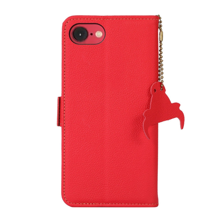 For iPhone 16e Side-Magnetic TJ Genuine Leather RFID Phone Case(Red) - iPhone 16e Cases by PMC TechLife | Online Shopping South Africa | PMC TechLife | Buy Now Pay Later Mobicred