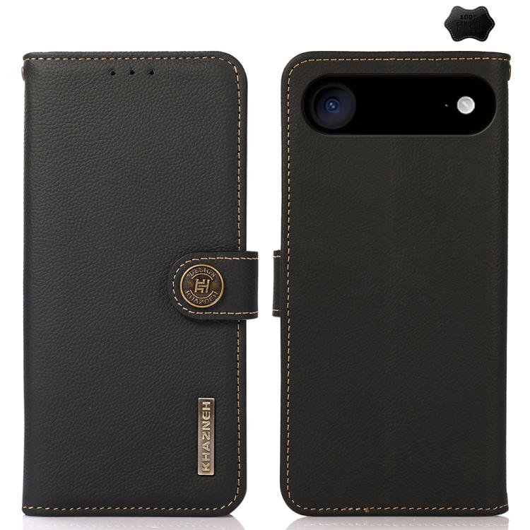 For iPhone 17 Air KHAZNEH Custer Genuine Leather RFID Phone Case(Black) - free shipping - PMc TechLife - Order now!