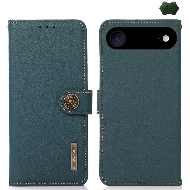 For iPhone 17 Air KHAZNEH Custer Genuine Leather RFID Phone Case(Green) - free shipping - PMc TechLife - Order now!