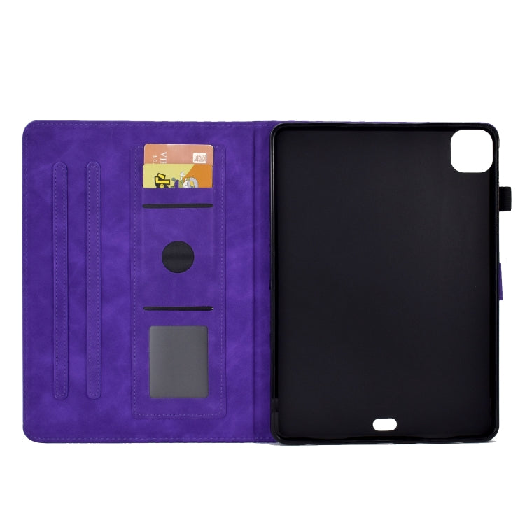 For iPad Pro 11 2024 Rhombus Embossed Leather Tablet Case(Purple) - iPad Pro 11 2024 Cases by PMC TechLife | Online Shopping South Africa | PMC TechLife | Buy Now Pay Later Mobicred
