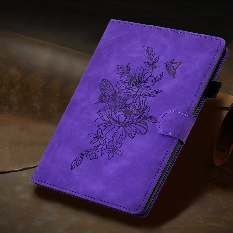 For iPad Pro 11 2024 Peony Butterfly Embossed Leather Smart Tablet Case(Purple) - iPad Pro 11 2024 Cases by PMC TechLife | Online Shopping South Africa | PMC TechLife | Buy Now Pay Later Mobicred