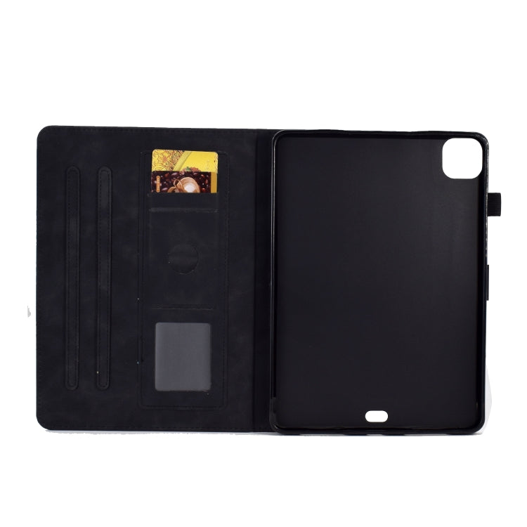 For iPad Pro 11 2024 Peony Butterfly Embossed Leather Smart Tablet Case(Black) - iPad Pro 11 2024 Cases by PMC TechLife | Online Shopping South Africa | PMC TechLife | Buy Now Pay Later Mobicred