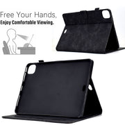 For iPad Pro 11 2024 Fortune Tree Embossed Leather Smart Tablet Case(Black)
