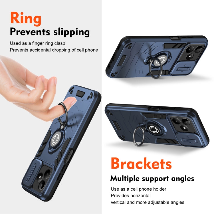 For Realme C53 / C51 / Narzo N53 Camshield Ring Holder Phone Case(Royal Blue) - Realme Cases by PMC TechLife | Online Shopping South Africa | PMC TechLife | Buy Now Pay Later Mobicred