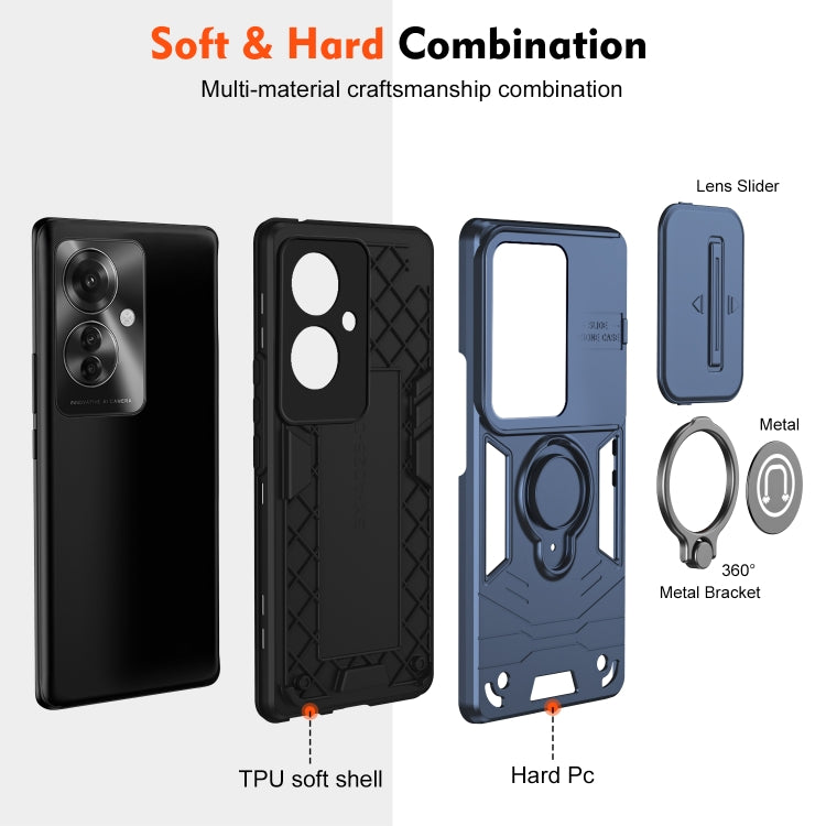 For OPPO Reno11 F / F25 Pro Camshield Ring Holder Phone Case(Royal Blue) - Reno11 F Cases by PMC TechLife | Online Shopping South Africa | PMC TechLife | Buy Now Pay Later Mobicred