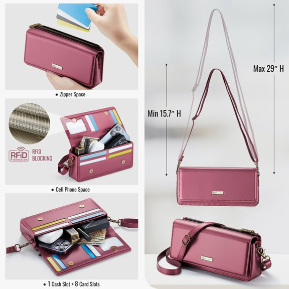 CaseMe ME30 Max Multifunctional Large-Capacity Shoulder Crossbody Phone Bag(Red)