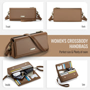 CaseMe ME30 Max Multifunctional Large-Capacity Shoulder Crossbody Phone Bag(Brown)