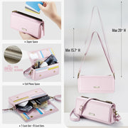 CaseMe ME30 Max Multifunctional Large-Capacity Shoulder Crossbody Phone Bag(Pink)