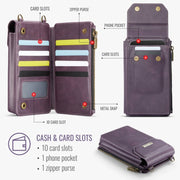 CaseMe Me40 Vertical Multifunctional Shoulder Crossbody Phone Bag(Purple)