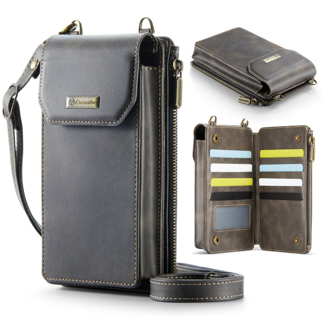 CaseMe Me40 Vertical Multifunctional Shoulder Crossbody Phone Bag(Coffee)
