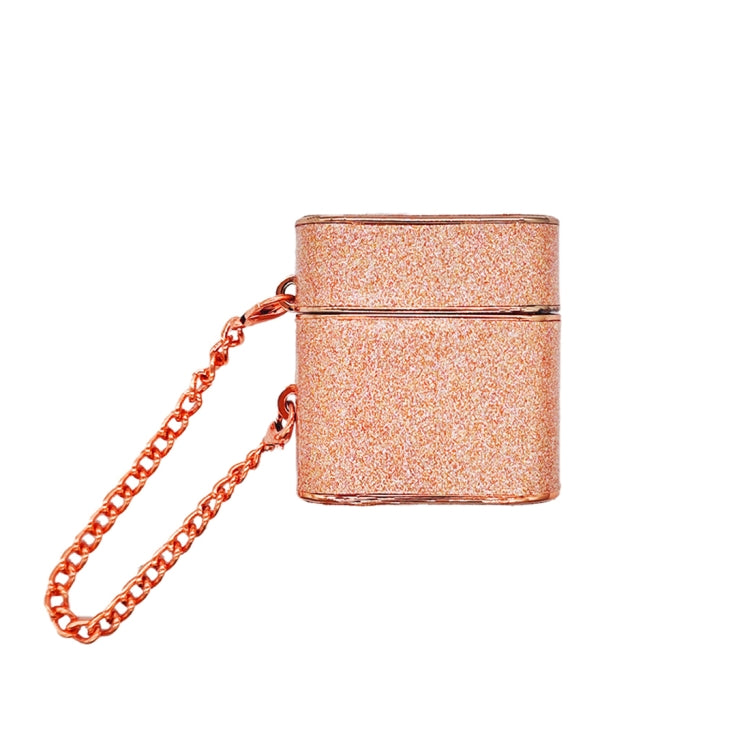For AirPods 2 / 1 Cylindrical Glitter Leather Texture Bluetooth Earphone Protective Case(Rose Gold) - For AirPods 1/2 by PMC Jewellery | Online Shopping South Africa | PMC Jewellery | Buy Now Pay Later Mobicred