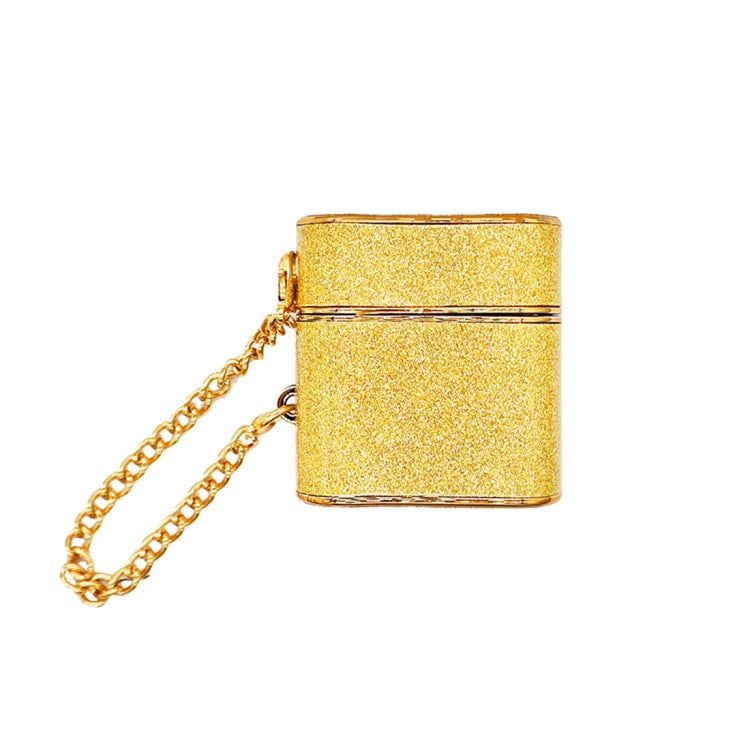 For AirPods 2 / 1 Cylindrical Glitter Leather Texture Bluetooth Earphone Protective Case(Gold) - For AirPods 1/2 by PMC Jewellery | Online Shopping South Africa | PMC Jewellery | Buy Now Pay Later Mobicred