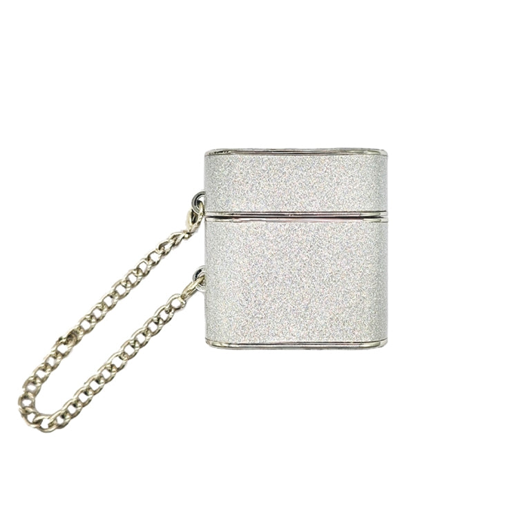 For AirPods 2 / 1 Cylindrical Glitter Leather Texture Bluetooth Earphone Protective Case(Silver) - free shipping - PMC Jewellery - Order now!