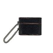 For AirPods Pro 2 Cylindrical Glitter Leather Texture Bluetooth Earphone Protective Case(Black)